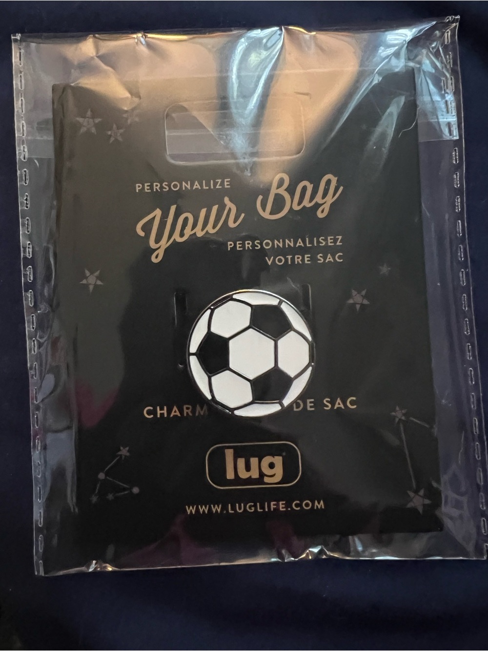 lug Novelty Bag Charm in Soccer Ball.
